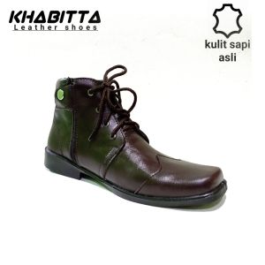 KHABITTA sepatu PDH dinas tni polri security | sepatu formal pria model tali doble resleting