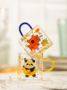 MODERN SWEETHOME | Animal Theme Childrens Glass Drinking Cup
