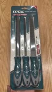 Bộ dũa gỗ Total THT918326 3 chi tiết giũa dẹp giũa bán nguyệt giũa tròn chất liệu thép T12 chiều dài 200mm - Thinksafe