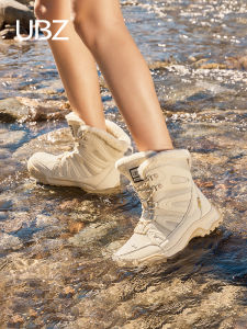 UBZ Winter Snow Boots Womens Mid-Calf Fleece Lined Anti-Slip Outdoor Skiing Cotton Shoes Cold Resistant New 2024 Model Harbin