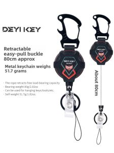 DEYIKEY | Anti-Loss Extendable Keychain with High Elasticity and Easy Pull