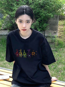 Áo Thun Cotton Tay Ngắn Phong Cách Mỹ Dành Cho Nữ 100% Cotton Thiết Kế Mới Thời Trang Xuân Hè Thường Ngày Cổ Tròn Tay Ngắn