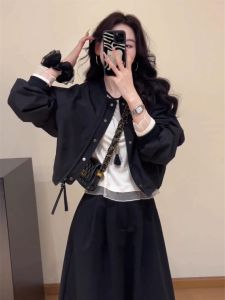 SHIMO | Womens Short Jacket Baseball Style Autumn 2025 New Fashionable Petite Stylish Top