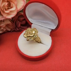 แหวนงานดิบทองเหลืองลายกุหลาบตัดลาย ดีไซส์สวย แฟชั่น งานดิบไม่ได้ชุบ ทองเหลืองโบราณ ใส่ได้ทุกโอกาส พร้อมส่ง