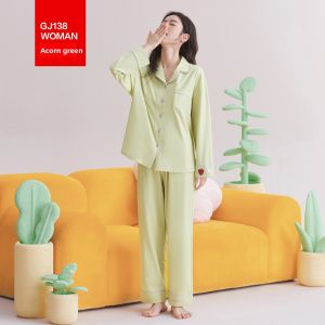 Hodo | Hodo Soft Cotton Pajamas Womens Spring Autumn Lightweight Long Sleeve Home Clothes Set Strawberry Sweet Simple Style