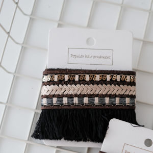 Cottontime Coffee Time Ethnic Style High-Definition Embroidery Lace Retro Shiny Gold Thread Decoration Accessories