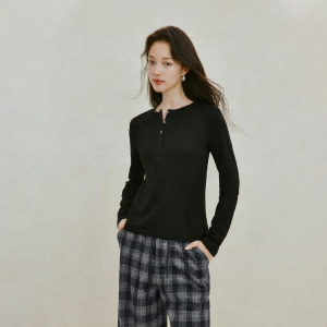 INMAN | Retro Henry Neck Long Sleeve T-shirt Slim Fit