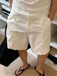 Quần Short Vải Lanh Trắng Mỏng Nhanh Khô Thường Ngày Cho Nam Mùa Hè Quần Thể Thao Năm Mảnh Cạp Cao Quần Ống Đứng Thẳng