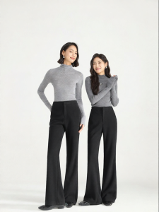 HIPPIE MISS | Petite Black Wool Flare Pants
