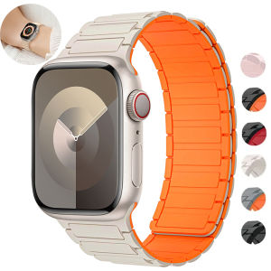 Magnetic Sports Band for Apple Watch Ultra 2 49mm 45mm 44 42mm 38 40 41mm Silicone Strap for iWatch series 9 8 7 6 5 4 ultra