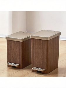 MOLORE | Premium Household Trash Bin Wooden Push-Top Dual-Opening Design