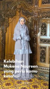 MukenaAlya - Mukena Naureen Dewasa Atasan Bawahan Allsize berLengan Syarii Umroh Haji