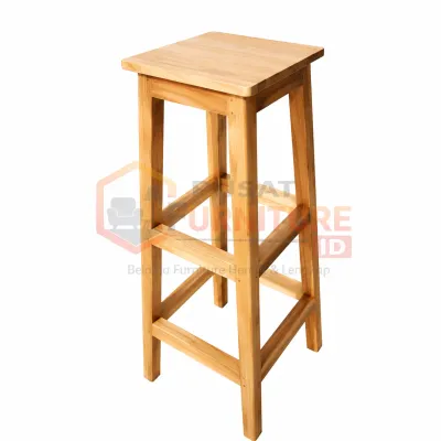 Bangku Tangga Kayu Jati Belanda 100cm Kursi Tinggi Kayu Solid Serbaguna Kokoh Minimalis Premium