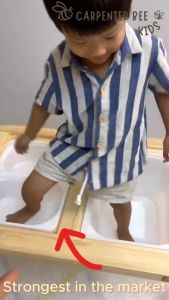 (We Guarantee Best Quality in Thailand ) Montessori Multifunction Kids sensory/LEGO Table with Paper Roll Holder and Basket Holder Height Adjustable/โต๊ะเด็ก มอนเตสซอรี่ ปรับความสูงได้ พร้อมที่ใส่กระดาษวาดร (FLISATฟลิแซท ) (การันตีคุณภาพดีที่สุด) - Lazada