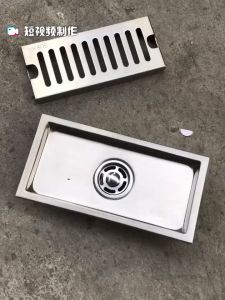 ตะแกรงระบายน้ำสแตนเลสแบบยาว แถบหนา ดับกลิ่น สี่เหลี่ยม 20x10 เสริมความมั่นใจในการสวยแบบเดียว