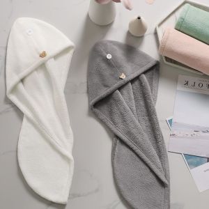 Ultra Absorbent Thickened Hair Drying Cap Womens Quick Dry New Style Towel Head Wrap Non-Shedding Color Fading Hair Towel