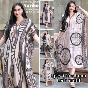Paket hemat 3pcs daster lowo jumbo non busui / daster kelalawar kekinian / daster lowo