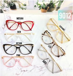 Frame Kacamata 9012 Cat Eye Gratis Lensa Minus Photocromic Plus Anti Radiasi Sunglasses Vintage