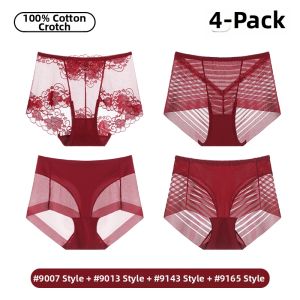 TIANZHIYI | Lucky Year Red Lace Womens Briefs Shapely Large Size
