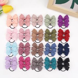 20/40/50 Pcs 2" Grosgrain Ribbon Pigtail Hair Bows Elastic Hair Ties Hair Bands Holders Hair Accessories for Baby Girls Infants