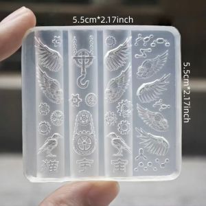 A Mechanical Wing Gear Steam Punk Style Nail Art Three-Dimensional Art Decoration Transparent Mold