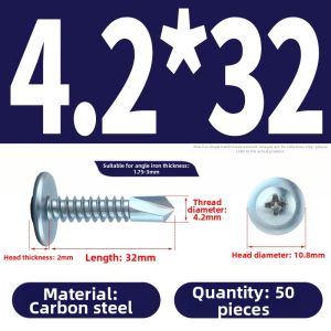 OPPU | Stainless Steel Self-Drilling Flat Head Screws with Blue Zinc Coating
