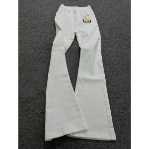 High Waist Extended Length Bell Bottom Jeans Womens Spring Autumn Elastic Micro Flared Horse Hoof Pants White Cotton Stretch Denim