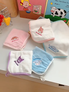 5PCS High Quality Embroidery Coral Velvet Towel for Kids 1pc (30 x 30cm) Soft Absorbent Face Hand