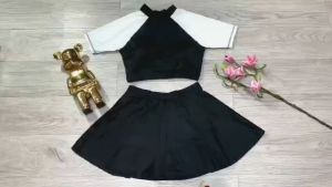 Bikini Nữ Hai Mảnh Bộ Đồ Bơi Đi Biển Áo Crop Quần Váy Freesize BinSports BHV130