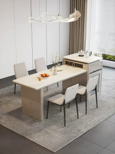 Luxury Natural Marble Extendable Dining and Kitchen Island Table