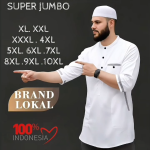 Koko Pakistan Lengan 3/4 - Kurta polos kombinasi jumbo 8xL
