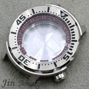 43mm High-Quality Silver Stainless Steel Watch Case with Screw-Down Crown and Mineral Crystal Compatible with NH34 NH35