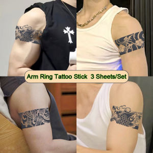 Sai MAGIC Tattoo 22ซม. × 8ซม. สติ๊กเกอร์ลายสัก3แผ่น สติ๊กเกอร์รอยสักกันน้ำคงทน รอยสักปลอมชั่วคราว