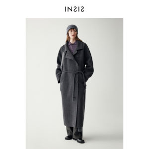 INSIS FEMME | Merino Wool Double Face Coat Stand-up Collar Belted