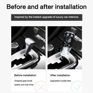 12/24V Car Handle Gear Shifter Lever Universal Car Truck Gear Shift Lever Colorful LED Conversion Includes USB Charging LED Colorful gradient Crystal Bubble Car Gear Stick Shift Lever Shifter Knob