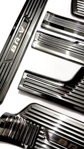 Ốp Bậc Cửa Nẹp Bước Chân Loại 1 Titan Xe Honda BRV 2023-24 Mẫu Vân Titan Hàng Loại 1 Chữ Bóng Gương Cao Cấp