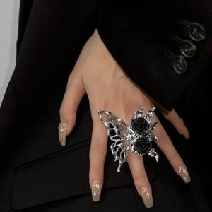 FENGFULUSHAN | Halloween Rose Butterfly Adjustable Open Ring