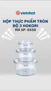 Hộp Đựng Thực Phẩm Tròn Cao Cấp Khoá Gài VIỆT NHẬT HOKORI 6558 - TADAHOME