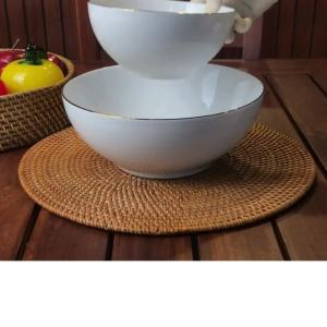 INDO KERAMIK Mangkok Cereal Bowl Bulat Lis emas HORECA 16 cm