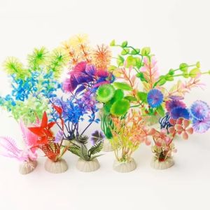 Set 4 Mô Hình Cây Rong Nhựa Thuỷ Sinh Có Sẵn Đế Trang Trí Hồ Cá Bể Cá Nhiều Mẫu Size 10 11cm