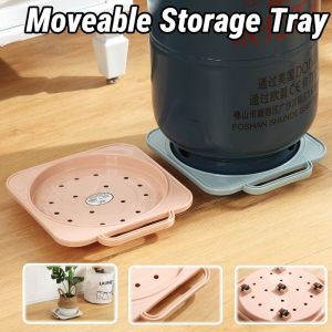 Multifunctional Gas Tank Tray Swivel Bracket Plastic Base Basin Holder Kitchen Moveable Rolling Tray