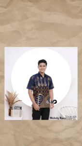 BARONG FASHION - Hem batik lengan pendek Kemeja Batik Pria Modern Katun Premium - Batik Trendy