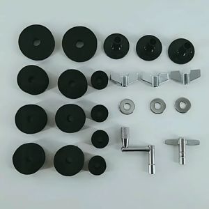 23PCS Cymbal Drum Set Wing Nut Sleeve Cymbal Ring Washer Felt Drum Key Kunci Tuning Drum
