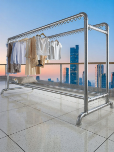 HAOMEIJIA | Durable Galvanized Steel Clothes Drying Rack Outdoor Indoor Double Rod