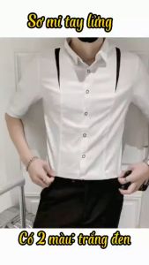 Áo sơ mi nam Áo sơ mi nam cổ Đức tay Lỡ Phối sọc màu khác biệt Nhấn vai nam tính trẻ trung bắt mắtthu hút cái nhìn từ đối phương h46