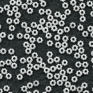 100/400pcs 4mm Alloy Color Snowflake Shape Spacer Loose Beads For DIY Jewelry Making Bracelets Necklaces Crafting Supplies