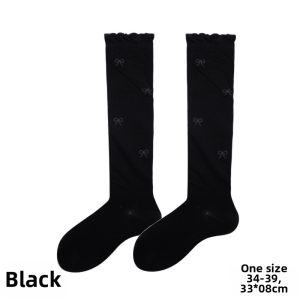 French Design Bow Ballet Style Summer Lightweight Breathable Medium Socks