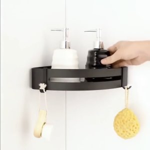 Bathroom Corner Shelf No Drilling Organizer Storage Durable Space / Wall Mounted Toilet Corner Shelves Shampoo Rak Bilik Mandi