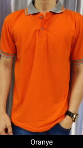 Polo Shirt Kombinasi Kerah Abu Abu Lengan Pendek / Polo Kerah Abu M L XL XXL / COD