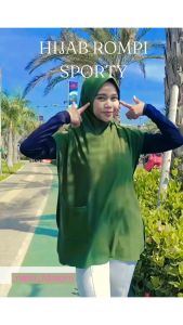 Hijab Rompi Sport 2in1 - Hijab Instan Sporty Olahraga Jersey Premium - Kerudung Jilbab Senam Zumba Sepedah Gym Fitnes